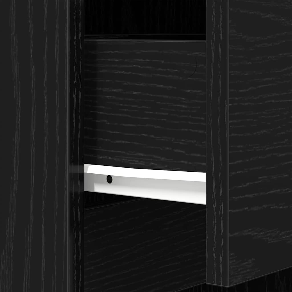 Bedside Cabinets 2 pcs Black 39x35x65 cm Engineered Wood