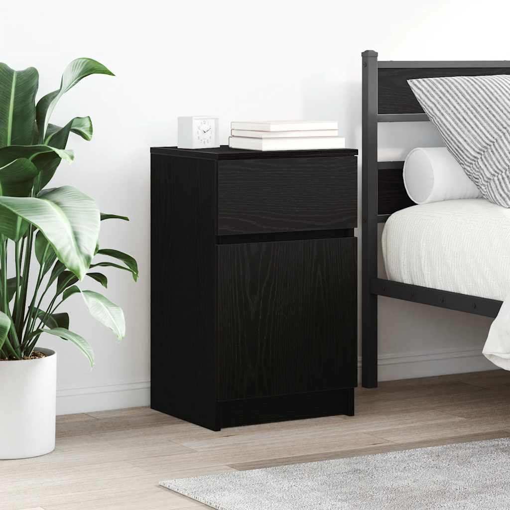 Bedside Cabinets 2 pcs Black 39x35x65 cm Engineered Wood
