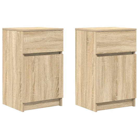 Bedside Cabinets 2 pcs Sonoma Oak 39x35x65 cm Engineered Wood