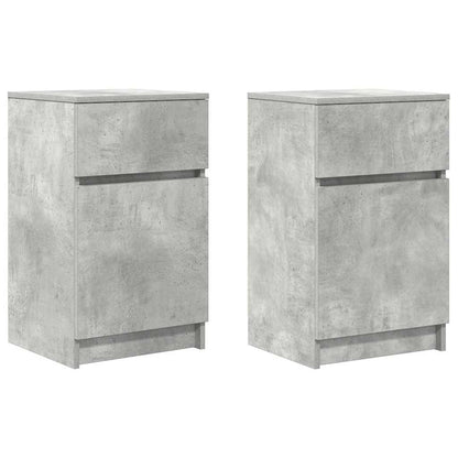 Bedside Cabinets 2 pcs Concrete Grey 39x35x65 cm Engineered Wood