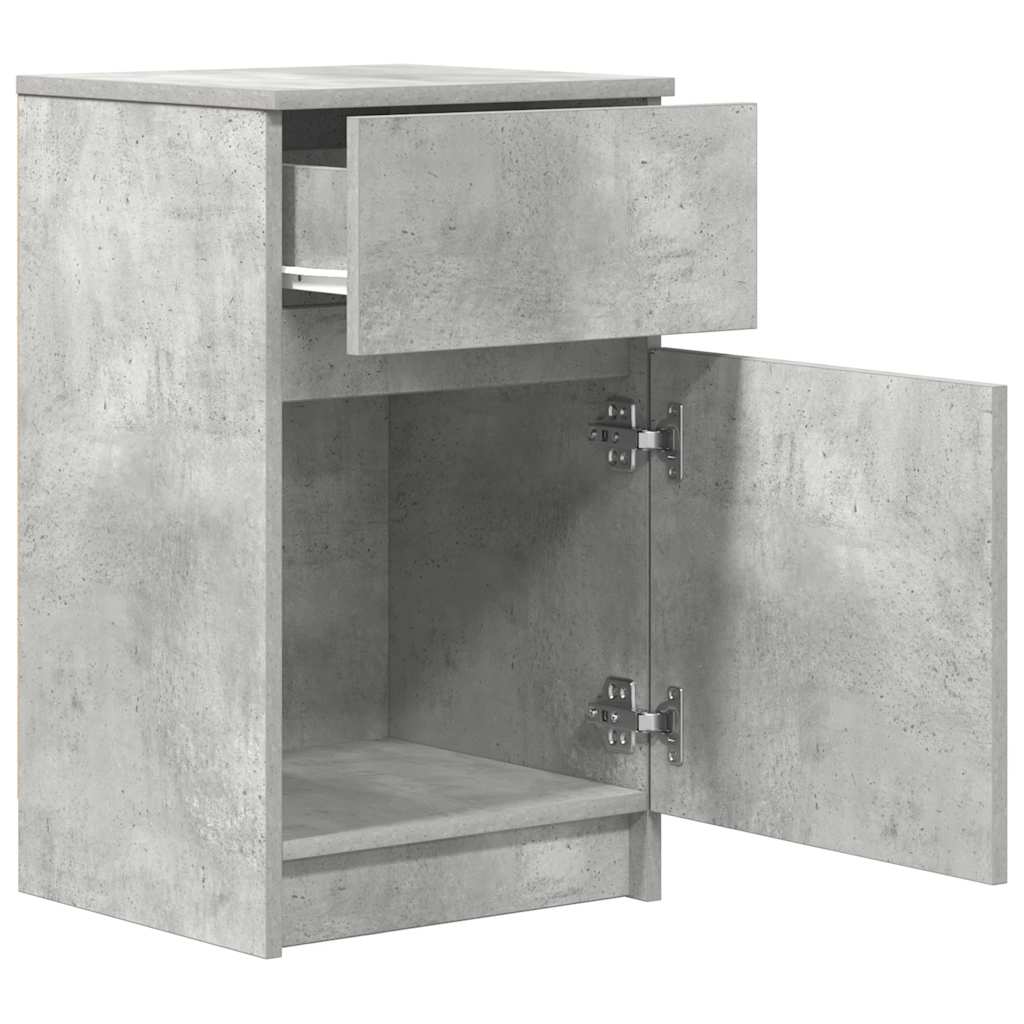 Bedside Cabinets 2 pcs Concrete Grey 39x35x65cm Engineered Wood