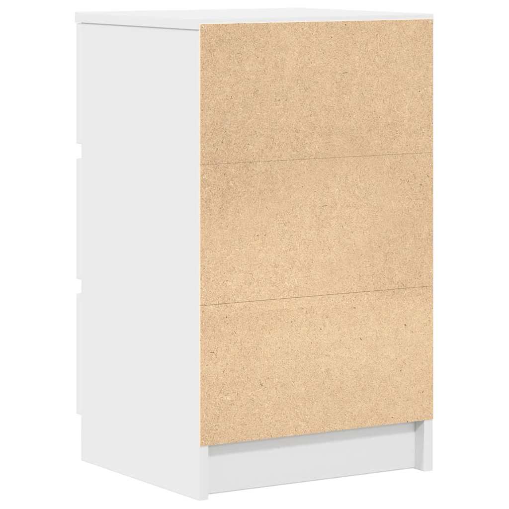 Bedside Cabinet with 3 Drawers White 39x35x65 cm