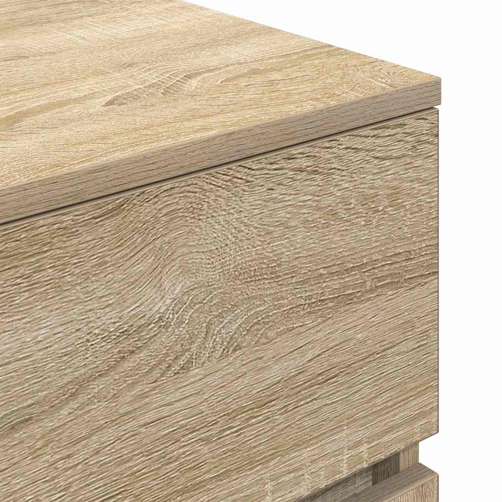 Bedside Cabinet with 3 Drawers Sonoma Oak 39x35x65 cm