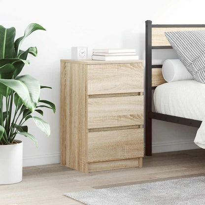 Bedside Cabinet with 3 Drawers Sonoma Oak 39x35x65 cm