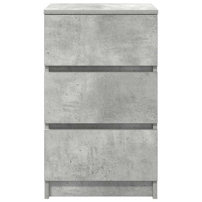 Bedside Cabinet with 3 Drawers Concrete Grey 39x35x65 cm