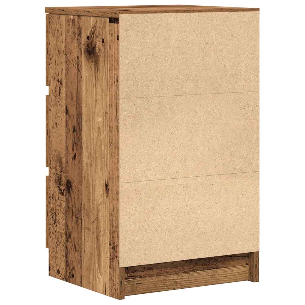 Bedside Cabinets with 3 Drawers 2 pcs Old Wood 39x35x65 cm