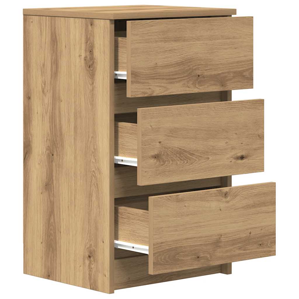 Bedside Cabinets with 3 Drawers 2 pcs Artisan Oak 39x35x65 cm