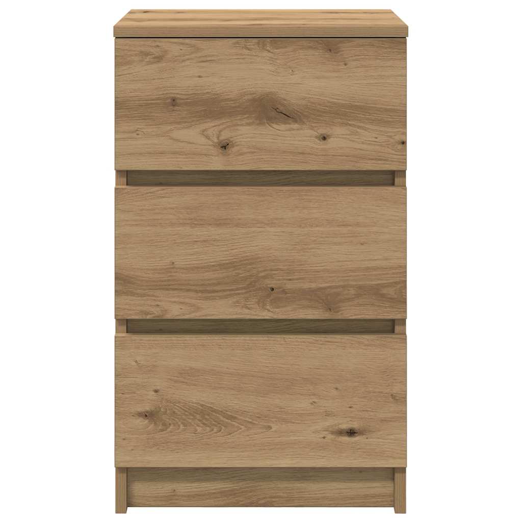 Bedside Cabinets with 3 Drawers 2 pcs Artisan Oak 39x35x65 cm