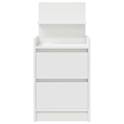 Bedside Cabinets with 2 Drawers 2 pcs White 38x34x80 cm