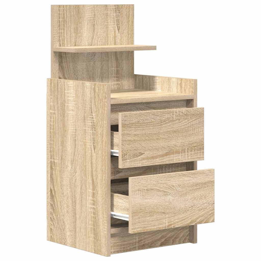 Bedside Cabinet with 2 Drawers Sonoma Oak 38x34x80 cm