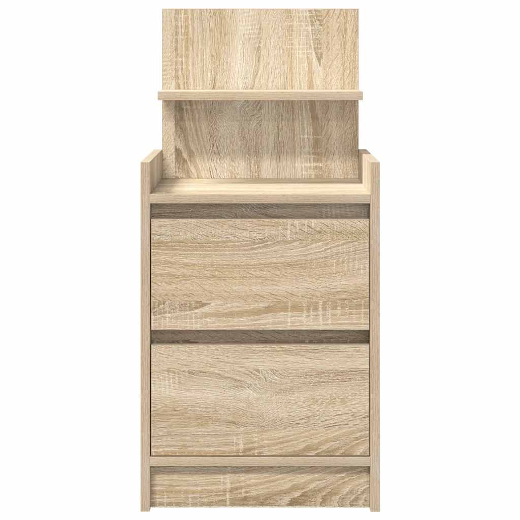Bedside Cabinet with 2 Drawers Sonoma Oak 38x34x80 cm