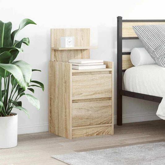 Bedside Cabinets with 2 Drawers 2 pcs Sonoma Oak 38x34x80 cm