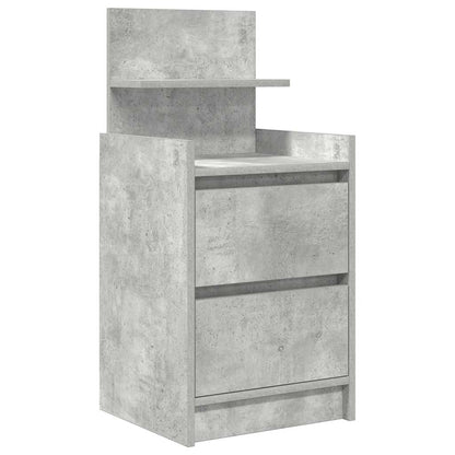 Bedside Cabinets with 2 Drawers 2 pcs Concrete Grey 38x34x80 cm
