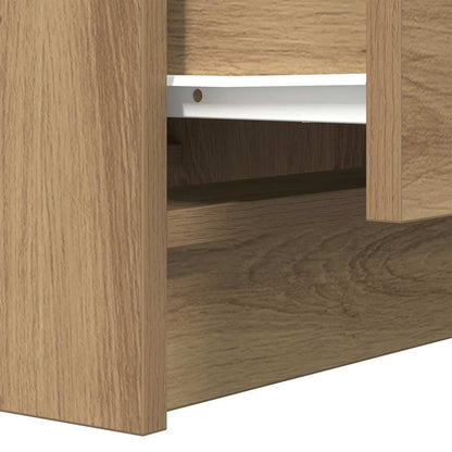 Bedside Cabinet with 2 Drawers Artisan Oak 38x34x80 cm