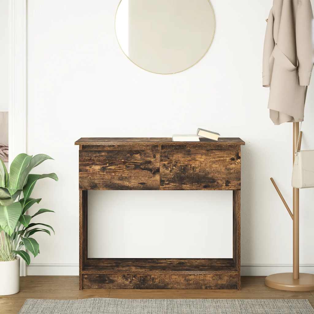 Console Table with Drawers Smoked Oak 85,5x38,5x74,5 cm
