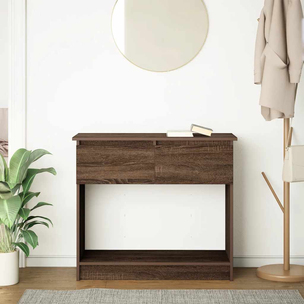 Console Table with Drawers Brown Oak 85,5x38,5x74,5 cm