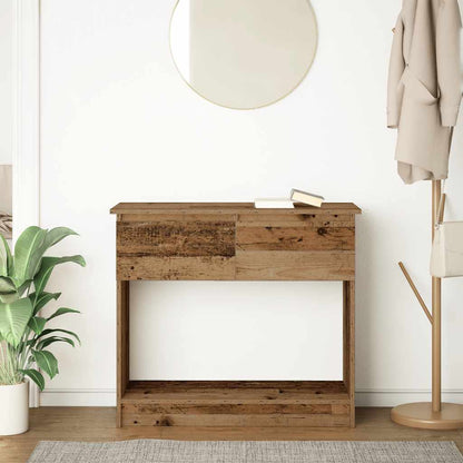 Console Table with Drawers Old Wood 85,5x38,5x74,5 cm