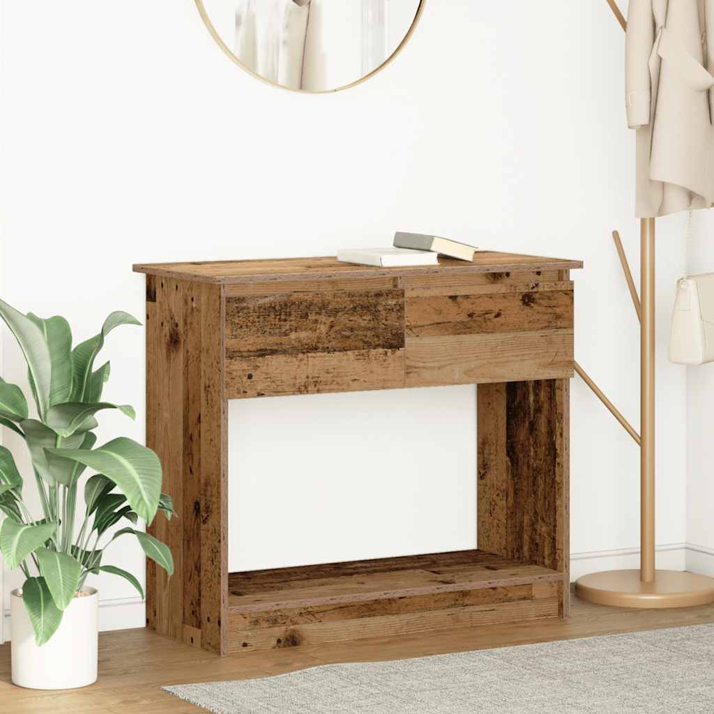 Console Table with Drawers Old Wood 85,5x38,5x74,5 cm