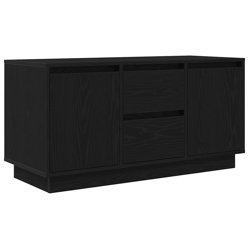 TV Cabinet with LED Lights Black Oak 100x41x50 cm