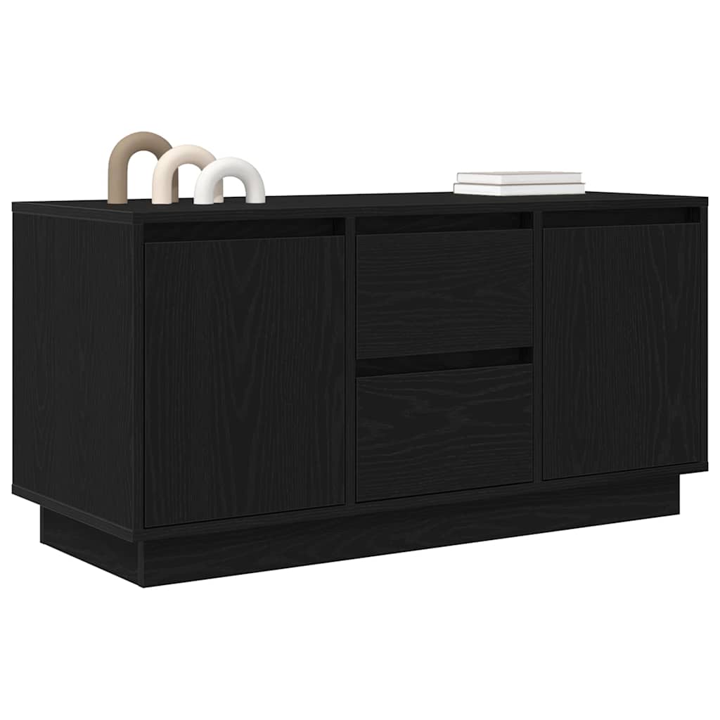 TV Cabinet with LED Lights Black Oak 100x41x50 cm
