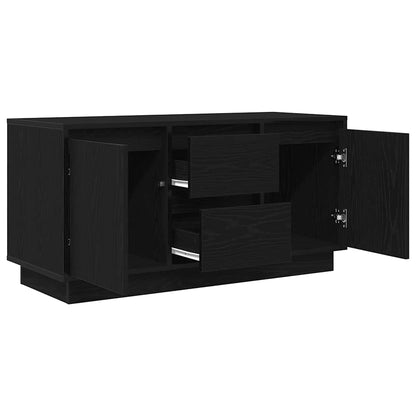 TV Cabinet with LED Lights Black Oak 100x41x50 cm