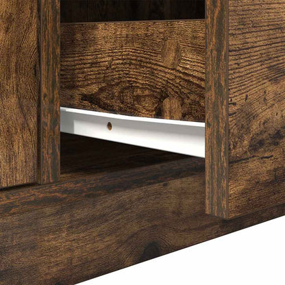 TV Cabinet with LED Lights Smoked Oak 100x41x50 cm
