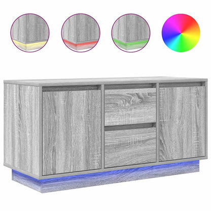 TV Cabinet with LED Lights Grey Sonoma 100x41x50 cm