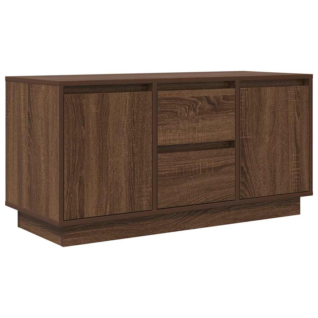 TV Cabinet with LED Lights Brown Oak 100x41x50 cm