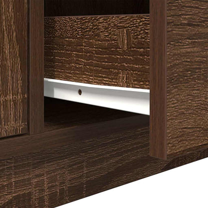 TV Cabinet with LED Lights Brown Oak 100x41x50 cm