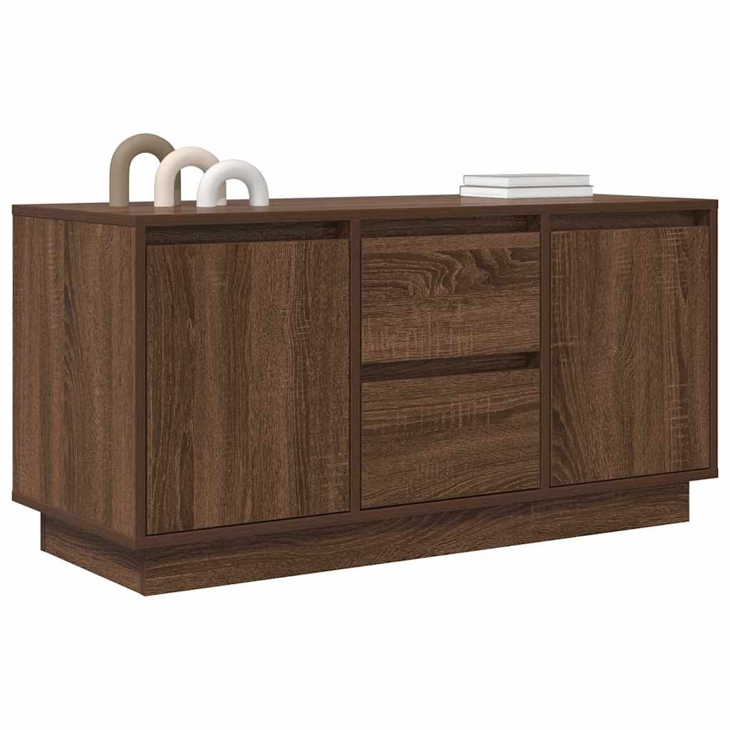 TV Cabinet with LED Lights Brown Oak 100x41x50 cm