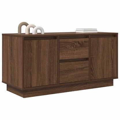 TV Cabinet with LED Lights Brown Oak 100x41x50 cm