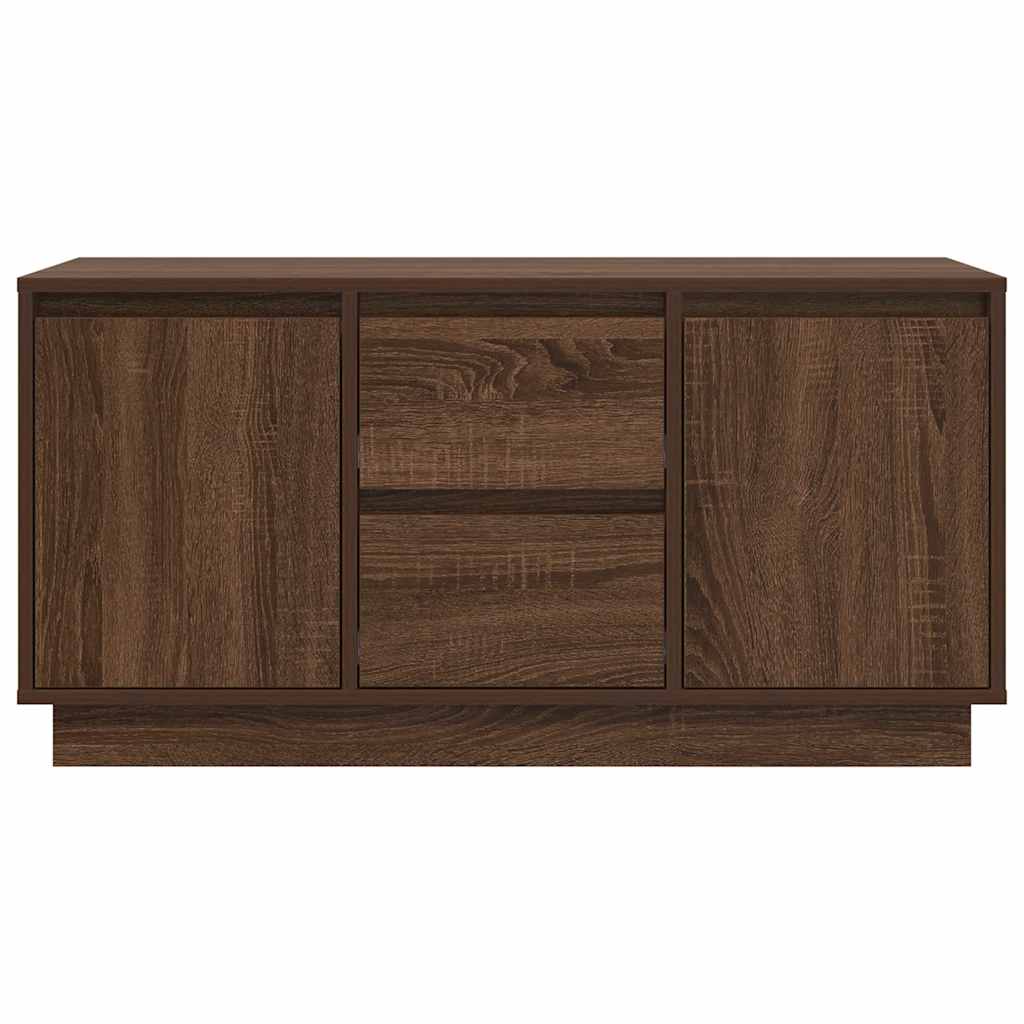 TV Cabinet with LED Lights Brown Oak 100x41x50 cm