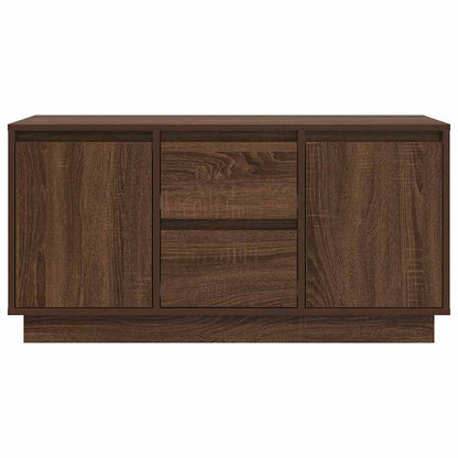 TV Cabinet with LED Lights Brown Oak 100x41x50 cm