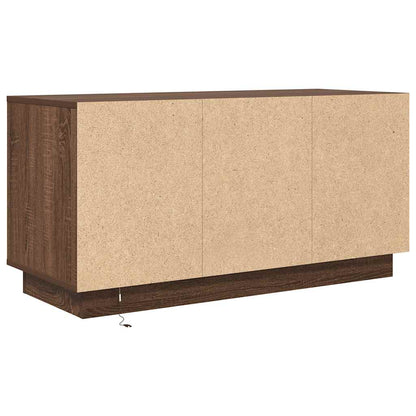 TV Cabinet with LED Lights Brown Oak 100x41x50 cm