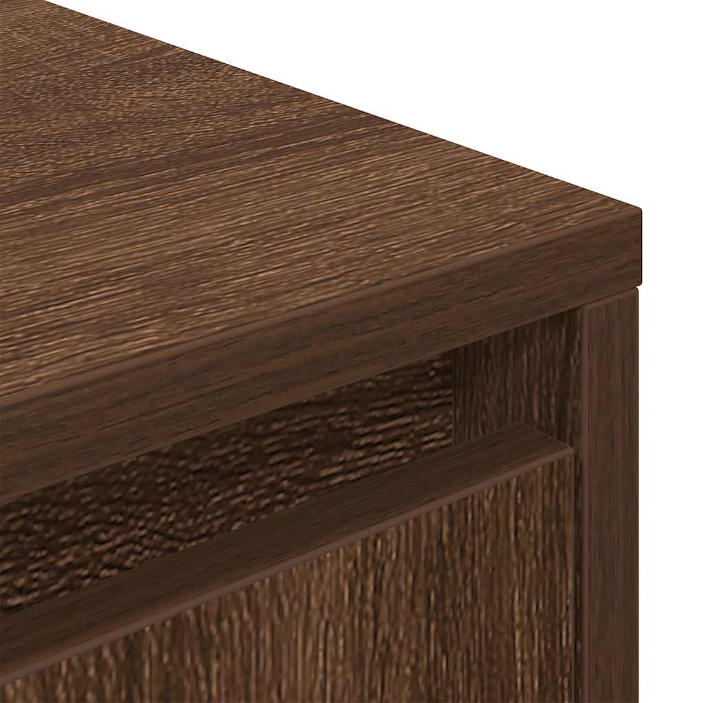 TV Cabinet with LED Lights Brown Oak 100x41x50 cm