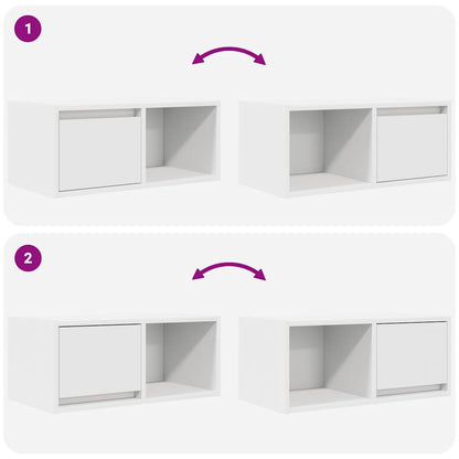 TV Cabinets 2 pcs White 60x31x25.5 cm Engineered Wood