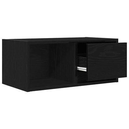 TV Cabinet Black Oak 60x31x25.5 cm Engineered Wood