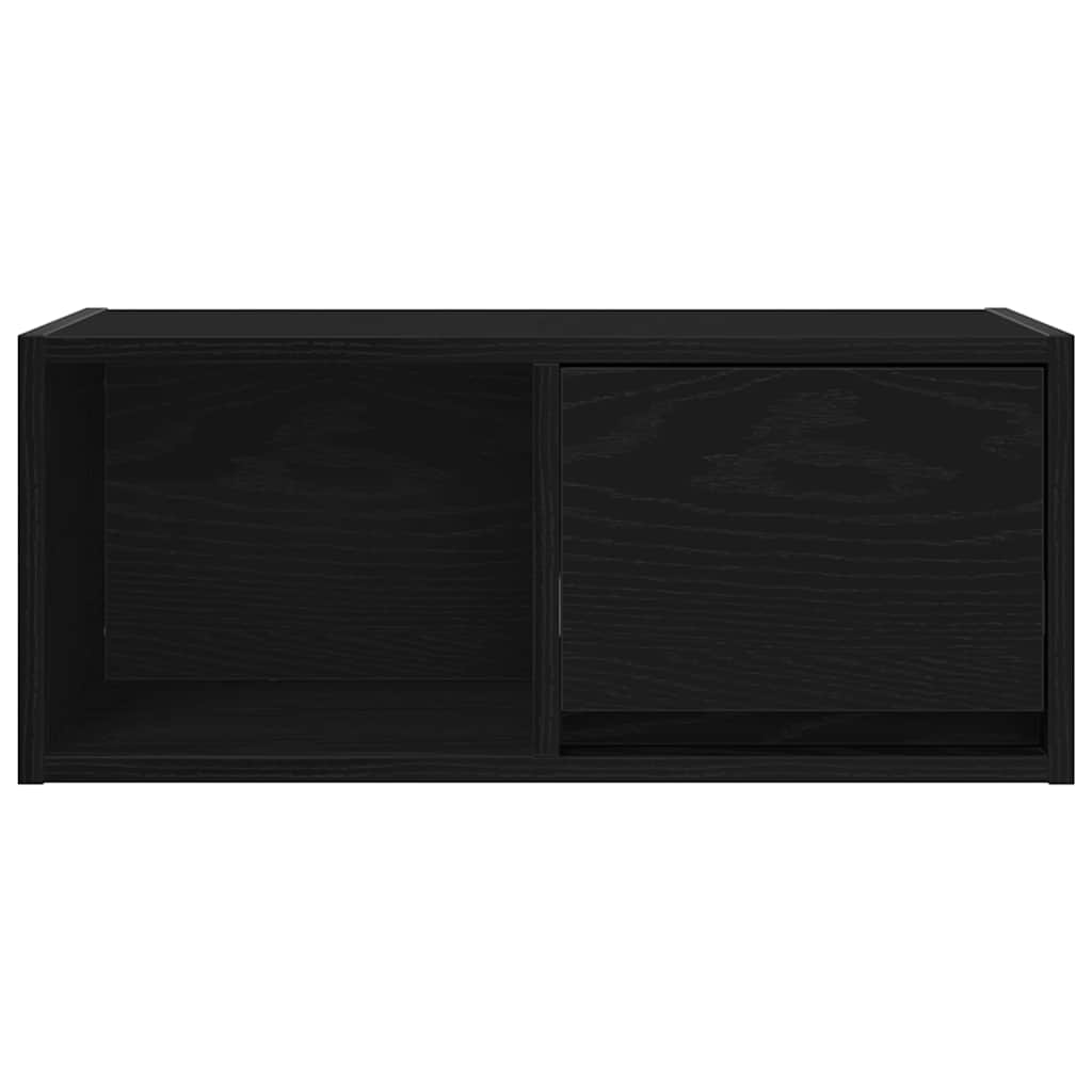 TV Cabinet Black Oak 60x31x25.5 cm Engineered Wood