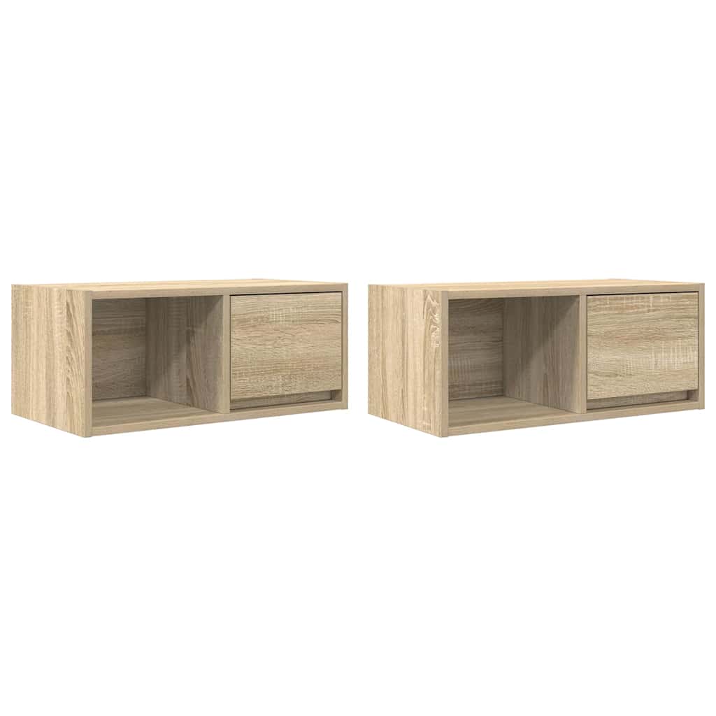 TV Cabinets 2 pcs Sonoma Oak 60x31x25.5 cm Engineered Wood