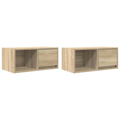 TV Cabinets 2 pcs Sonoma Oak 60x31x25.5 cm Engineered Wood