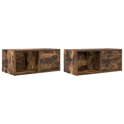 TV Cabinets 2 pcs Smoked Oak 60x31x25,5 cm Engineered Wood