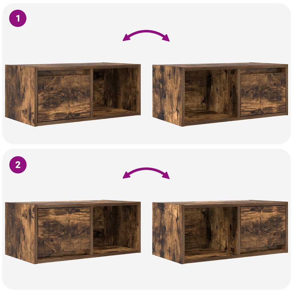 TV Cabinets 2 pcs Smoked Oak 60x31x25,5 cm Engineered Wood