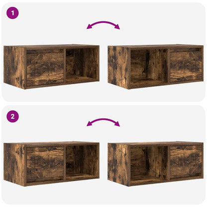 TV Cabinets 2 pcs Smoked Oak 60x31x25,5 cm Engineered Wood