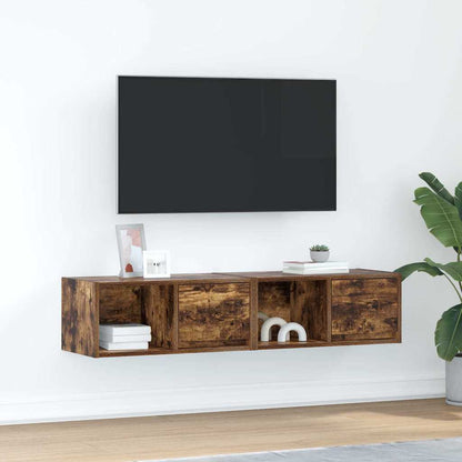 TV Cabinets 2 pcs Smoked Oak 60x31x25,5 cm Engineered Wood