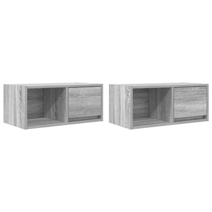 TV Cabinets 2 pcs Grey Sonoma 60x31x25,5 cm Engineered Wood