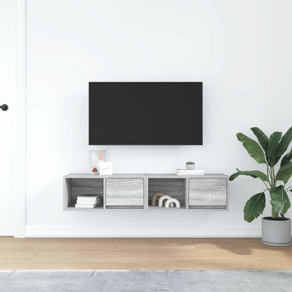 TV Cabinets 2 pcs Grey Sonoma 60x31x25,5 cm Engineered Wood