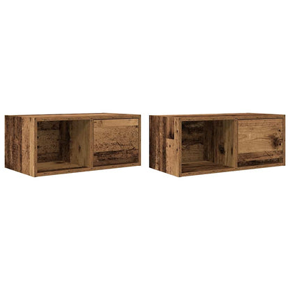 TV Cabinets 2 pcs Old Wood 60x31x25,5 cm Engineered Wood