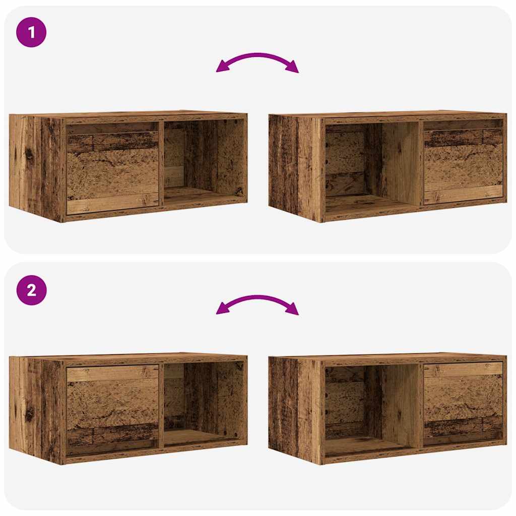 TV Cabinets 2 pcs Old Wood 60x31x25,5 cm Engineered Wood