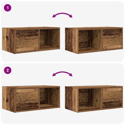 TV Cabinets 2 pcs Old Wood 60x31x25,5 cm Engineered Wood