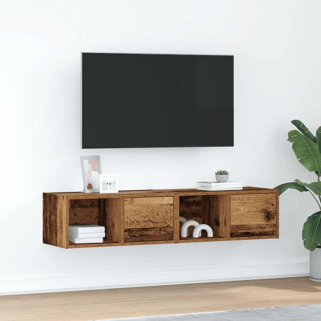 TV Cabinets 2 pcs Old Wood 60x31x25,5 cm Engineered Wood